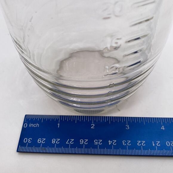 Vintage Jar Anchor Hocking Glass Measuring Container w Red Lid - Picture 12 of 12